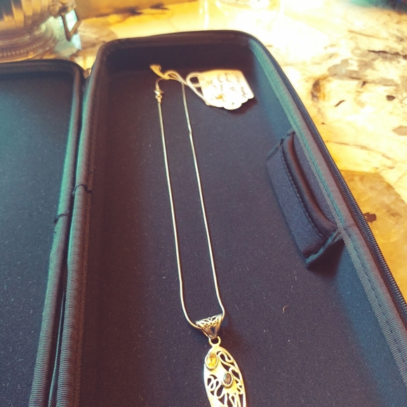 Citrine, Amethyst, and Garnet Sterling Necklace - Picture 3 of 4